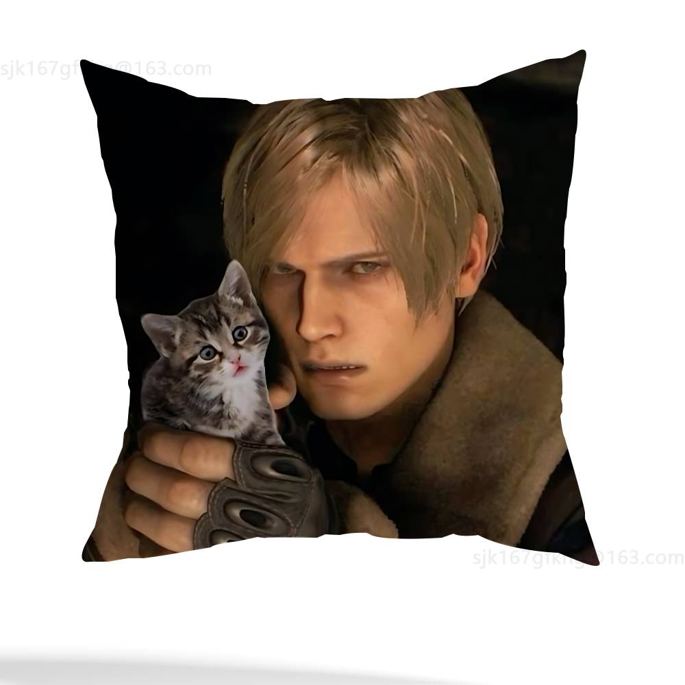 

Наволочка L-Leon Kennedy Квадратна Двосторонній Друк Короткий Плюш Подушка-Подушка для Дивана Спальня Приліжковий 20x20Inch