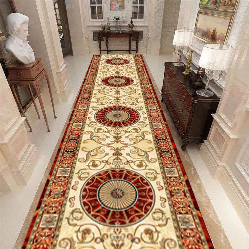 Classical European Lobby Long Hallway Stairs Luxury Carpet Hall Entrance Home Decor Corridor Aisle Runner Customable Wedding Rug