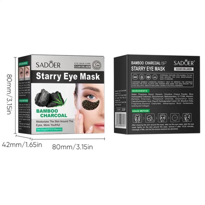 60Pcs Sadoer Rose Starry Collagen Eye Mask Anti Dark Circles Remove Eyes Bags Moisturizing Firming Eye Patches Eyes Skin Care