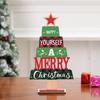 Creative Christmas Tree Desktop Decoration Wooden Letter Christmas Signs Plaque DIY Craft Santa Claus Tabletop Sign Home Decor