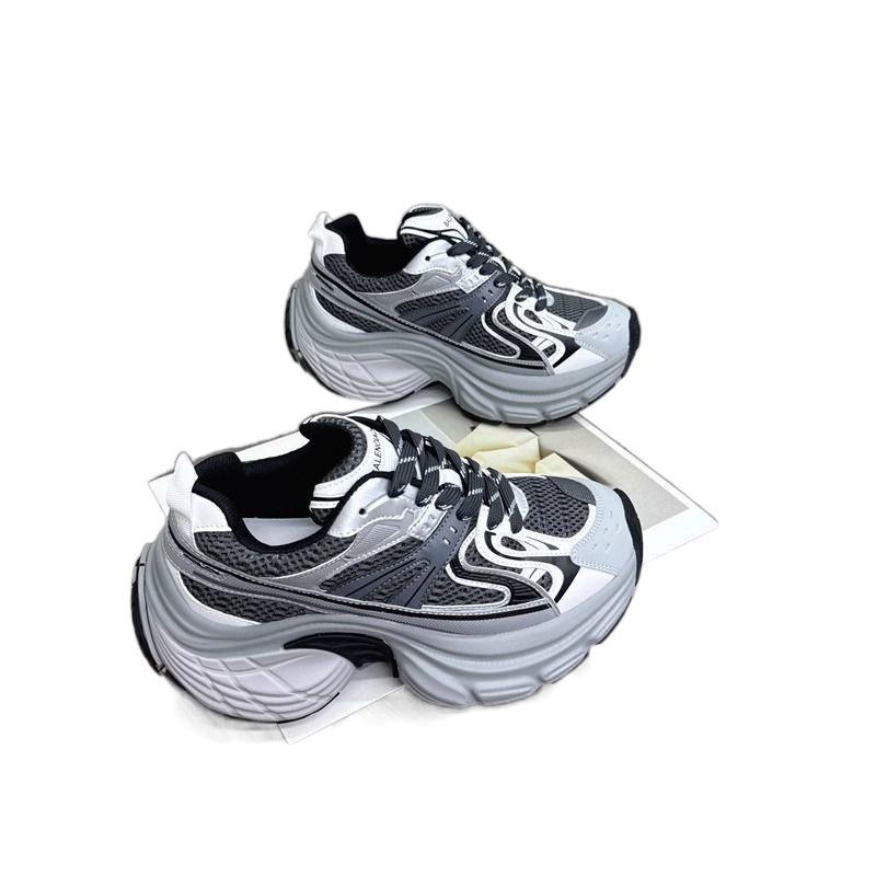 Platform-soled Paris Daddy shoes for women's 2025 spring new versatile small man height-increasing mesh breathable casual sports shoes