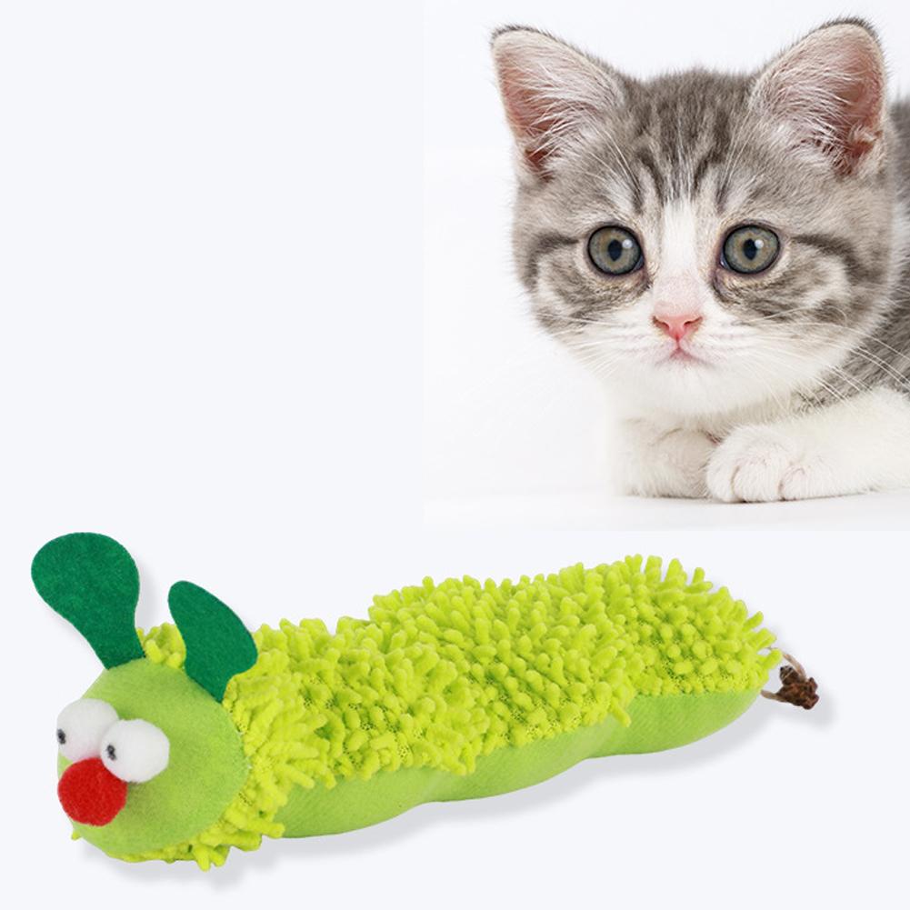 Interactive Cat Chew Toys Caterpillar Catnip Molar Toy Silvervine Cat Teaser Interaction Toy Clean Mouth Kitten Toy Pet Supplies