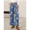 Women's High Waist Floral Print Wide Leg Pants