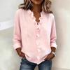 Spring Women's Wood Ear Trim Long Sleeve Cotton Shirt