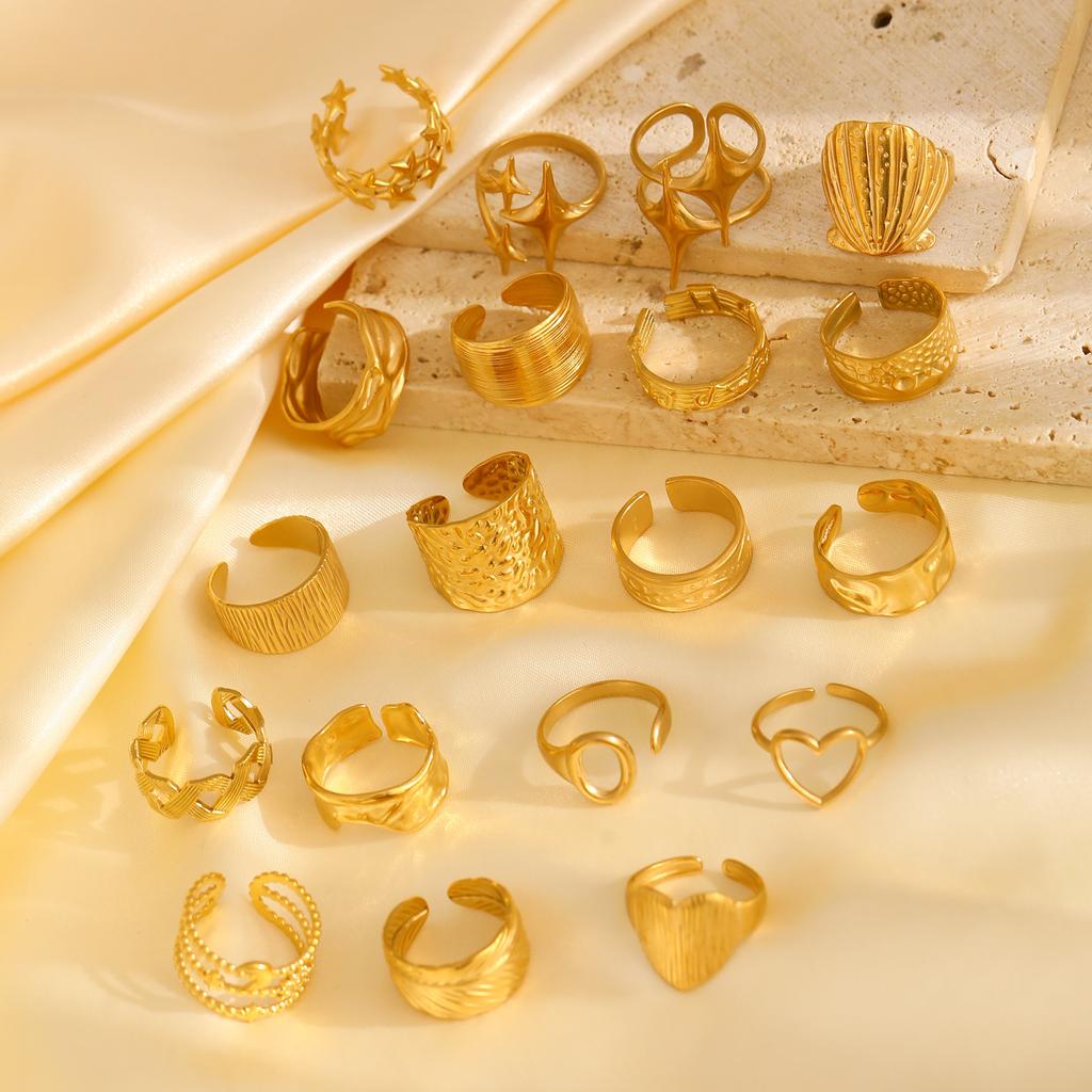 Niche design sense open index finger wide face ring women ins trendy fashion personality does not fade titanium steel accessories wholesale