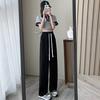 Grey Sweatpants Women Smaller Spring and Autumn High-Waisted Draped Loose Straight Banana Pants Casual Wide-Leg Pants Female