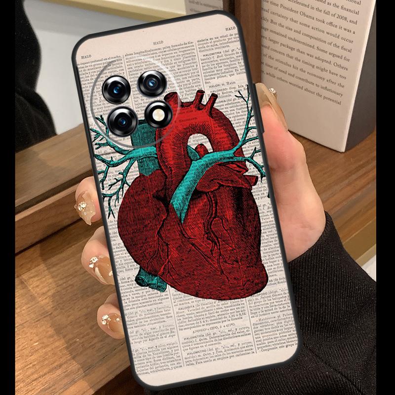 Human Anatomy Heart Art Case For OnePlus Nord 2 2T CE 3 Lite N10 N20 Ace 8T 9R 9RT 10R 10T 11R 8 9 10 Pro 11 Cover