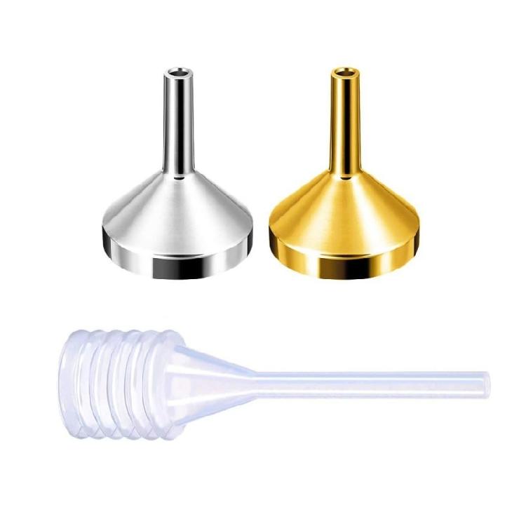 10Pcs Small Metal Funnel Mini Funnel Small Essential Oil Funnel for Miniature Bottles Cooking Spices Liquids