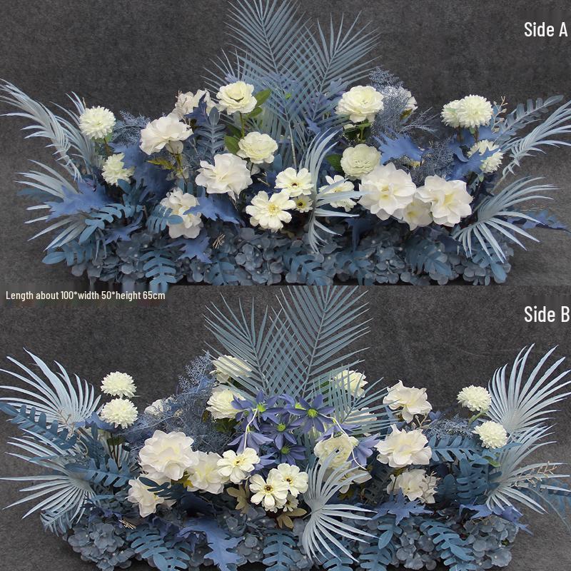 Wedding Aisle Blue Artificial Flower Row Decoration