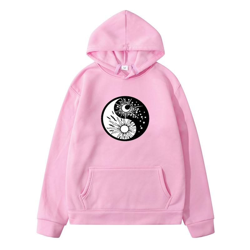 Sun Moon Taiji Printed Sweatshirts for Men Clothing Fashion,Casual  New in Hoodies Sweatshirts Harajuku Y2k Men's
