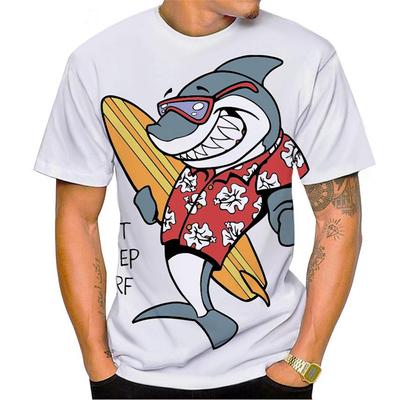 T-shirt à manches courtes pour homme, impression 3D de requin, style Harajuku, décontracté, tendance, offre spéciale