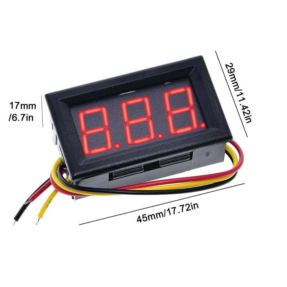 AU 0.56IN Volt Instrument Tool 2 Wire Voltage Gauge Meter DC 5-120V (Red)