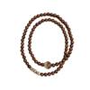 Golden Sandalwood Bodhi Beads Bracelet - Unisex Lotus Design, Multi-Loop Style
