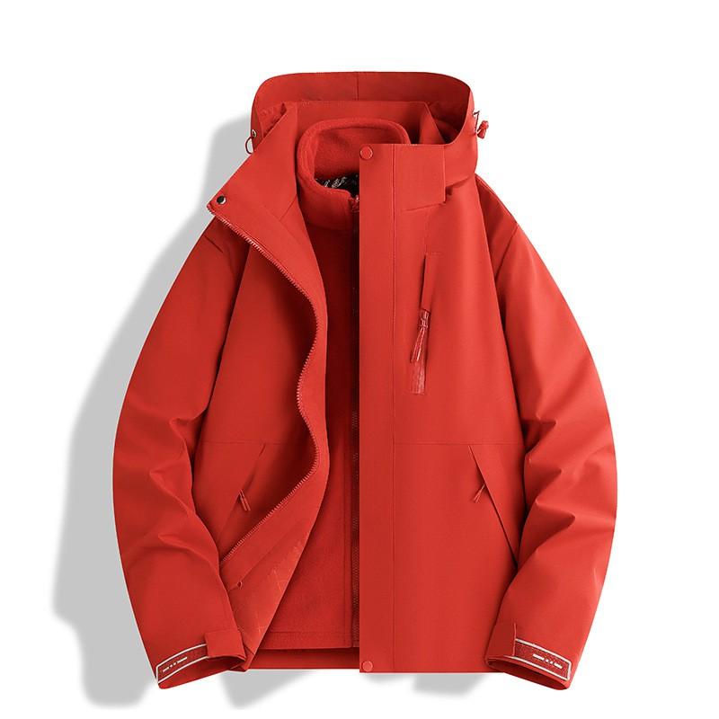 3-in-1 Waterproof Windproof Fleece Lined Jacket Outdoor Hiking Camping