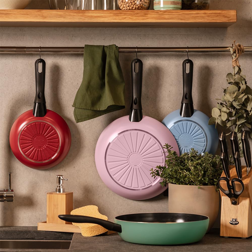 Ballarini Caprera Frying Herb Made in Induction Ceramic Japanese CAPRERA Pan, 20cm, Green, Italy, Compatible, Coating, [Official Product] Z1026-056