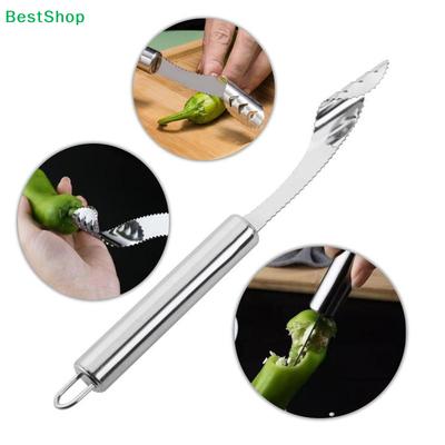 Stainless Steel Pepper Corer & Cutter – 2-in-1 Chili Seed Remover Tool for Kitchen