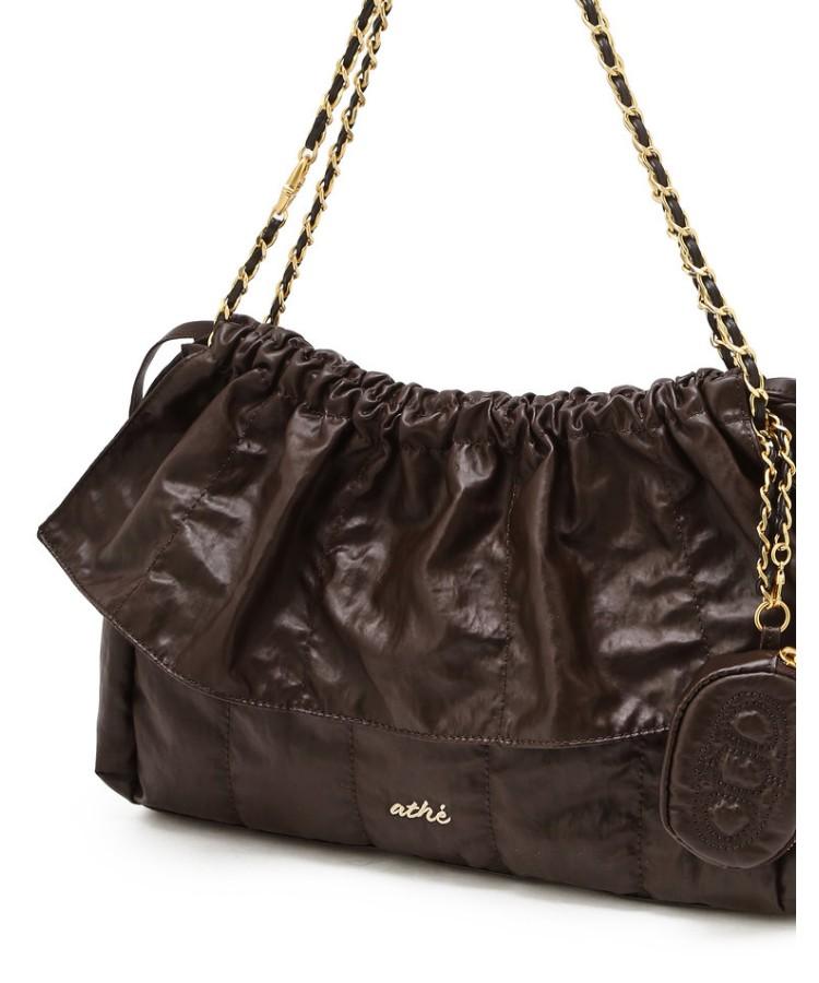Athe Vanessabruno [Frill] Brown Dupeskin Shoulder Bag M Aaba6F720W2