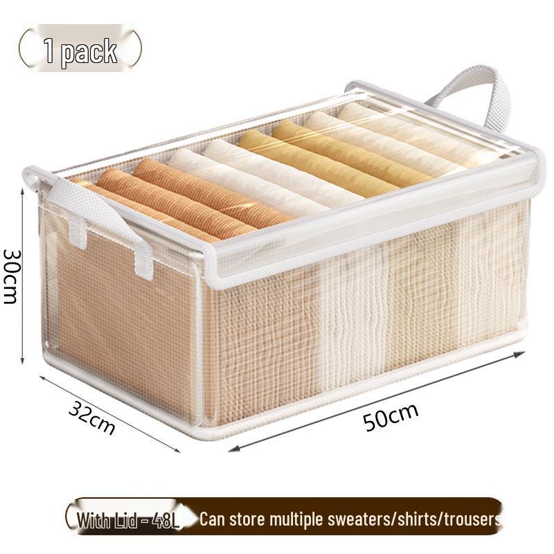 Customizable Transparent Steel Storage Box - Foldable Clothing Organizer