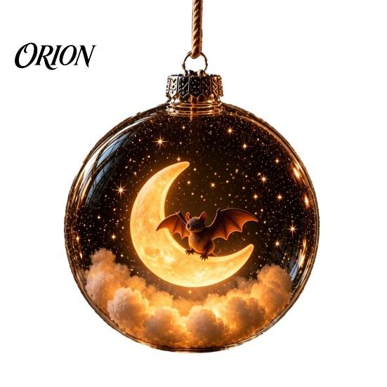 Eye-catching Seasonal Party Supplies Halloween Ball Ornament, Light Up Plastic Clear Hanging Decorations Decoration with Cat/Skeleton/Bat Inside