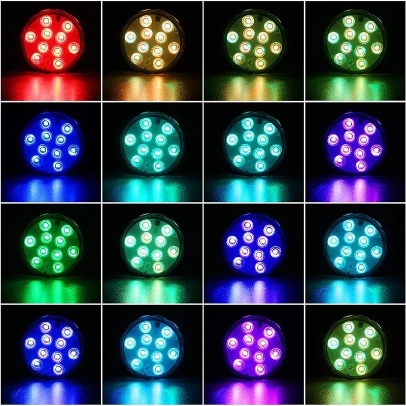 Waterproof Underwater Light, Submersible LED Lights, with Remote Control,  Tub Lamp 16 Colors Changing Shower Lamps