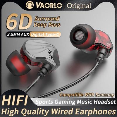 Écouteurs filaires AUX 3,5 mm/Type C Intra-auriculaires HIFI Son Surround 6D Bass Casques de Jeu Musique Intra-auriculaires Avec Micro Pour Samsung Huawei Xiaomi PC