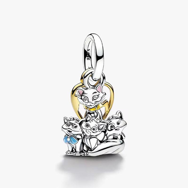 New 925 Silver Cartoon Butterfly Dog Charm Beads Suitable for Women Bracelet Fashion Wedding Jewelry Gifts