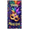Party Display Beaded Decor Mask Background Festival Banner Colorful Feathers Mardi Gras Banner For Indoor Party Carnival Party