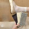 Summer Socks for Women, Thin Breathable and Sweat-absorbing Mid-calf Socks, Ballet-style Solid Color Pile Socks, Simple and Versatile Socks