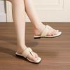Summer New Toe Flip-flops Shoes Women Wear High-end Fashion Flat Sandals 2025 French Temperament Women's Shoes