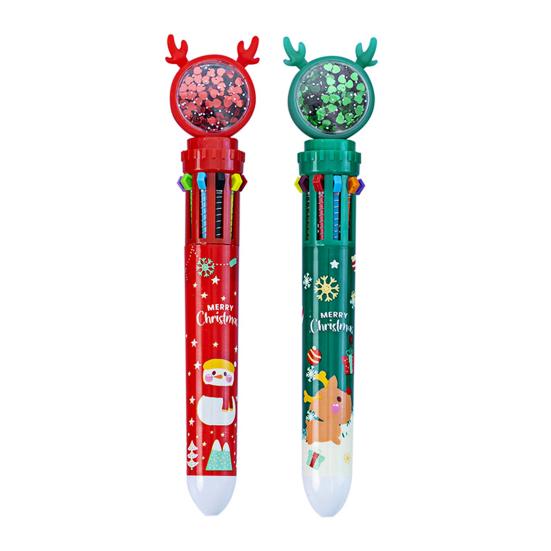 

1/2/4 шт. Рождественские блестящие шариковые ручки Санта Клаус Олень Рождественская елка Праздничный декомпрессионный дизайн Чернильные ручки Пишущий инструмент 2pcs