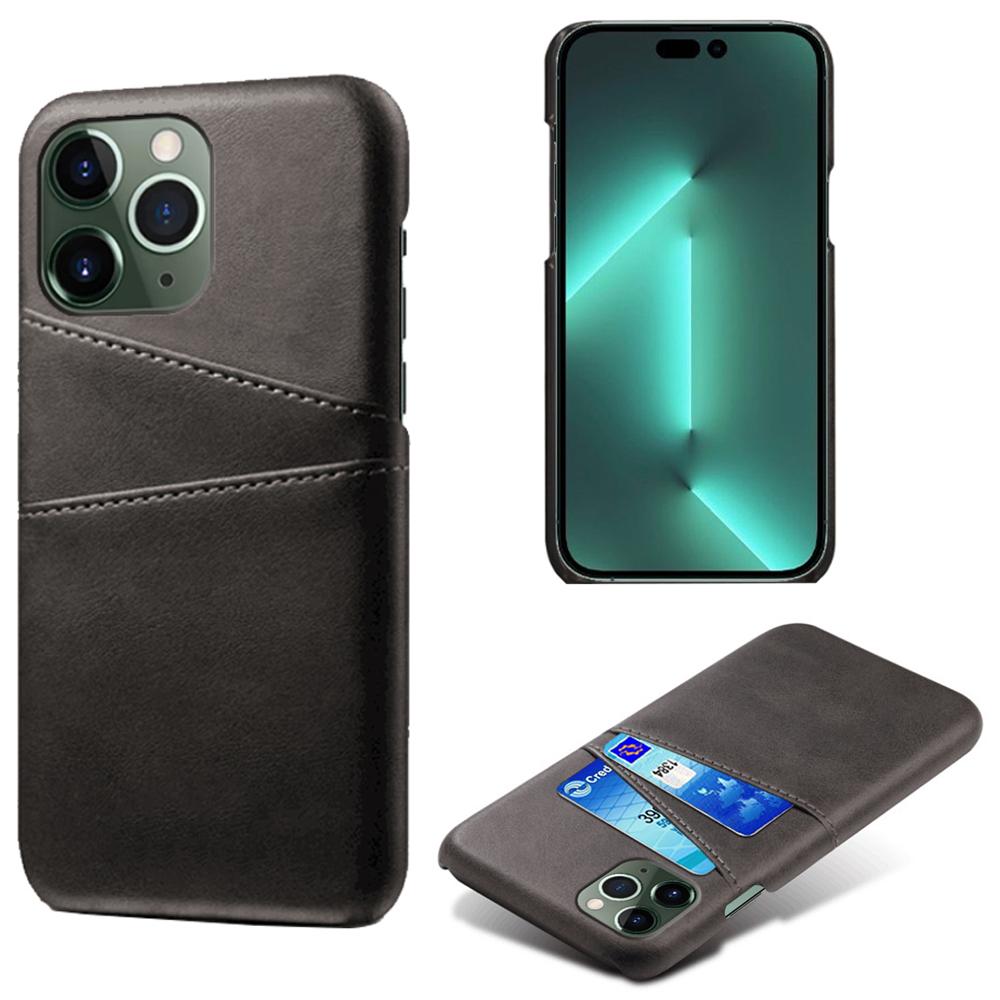 Phone Cover for iPhone 15 Pro,PU Leather Coated PC Protective Back Case with Dual Card Slots