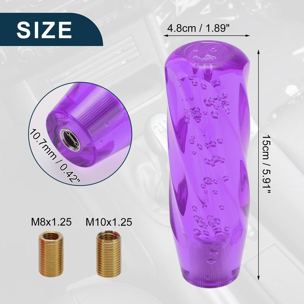 TUCKBOLD Front Car Shift Knob 15cm Purple with 3 Adapters