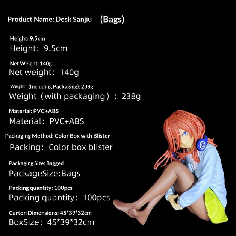 Die Quintessentiellen Quintuplets Nakano Miku Anime Merchandise Actionfigur Handgefertigte Desktop-Dekorationen Statue Dekorationen Geschenk