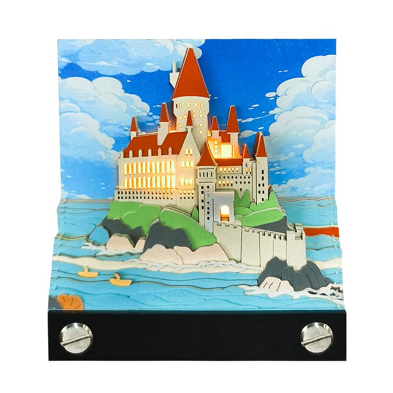 3D Memo Pad Calendar Sakura Fairy Tale Castle Notepad Desk Decoration Paper Bookmark Stationery Luxury Birthday Gift for Girls
