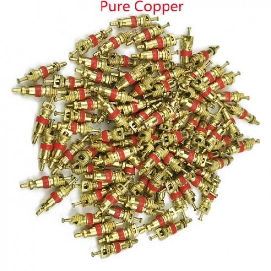 100x VALVE STEM CORE TIRE PRESSURE SENSOR CORES TPMS UNIVERSAL (PURE COPPER)