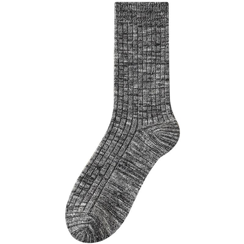 Men's Melange Mid-Calf Wool Socks - Thick, Warm, and Versatile for Autumn and Winter
