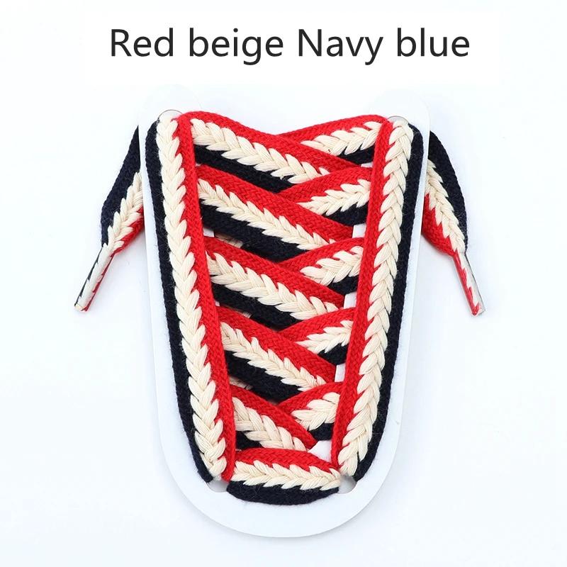 Luxury Flat Braided Rope Shoelaces for Sneaker Twist Cotton Weave Classic Shoe Laces Marshmallow Textured Shoelace for Women Man