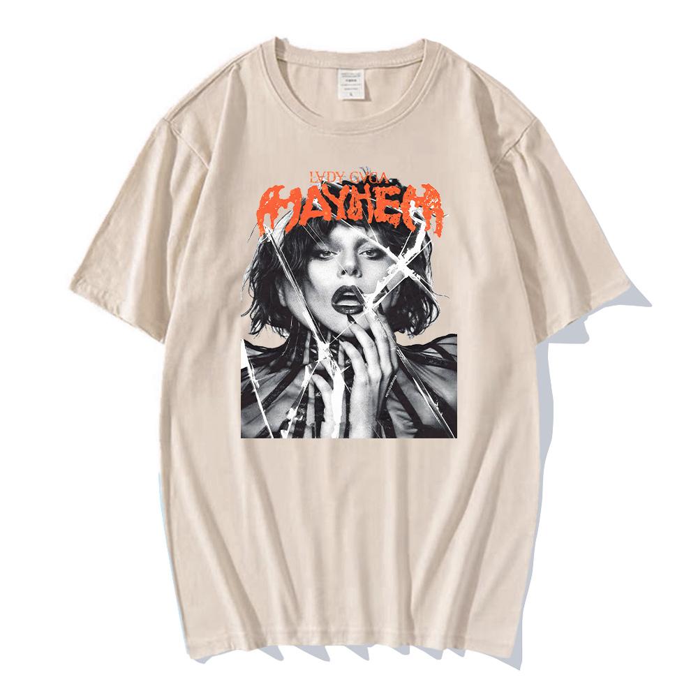 Lady Gaga Mayhem TShirts Unisex High Quality Hip Hop Cotton Tees Shirts Fashion Unisex Aesthetic Retro TShirts Summer New Clothing