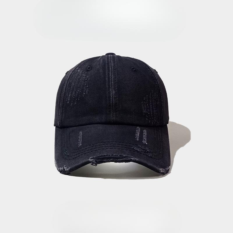 

Ретро Старая Рваная Черная Бейсболка Мужская и Женская Весенне-Летний Тренд Уличная Индивидуальность Бейсболка с Мягким Верхом Универсальная Adjustable