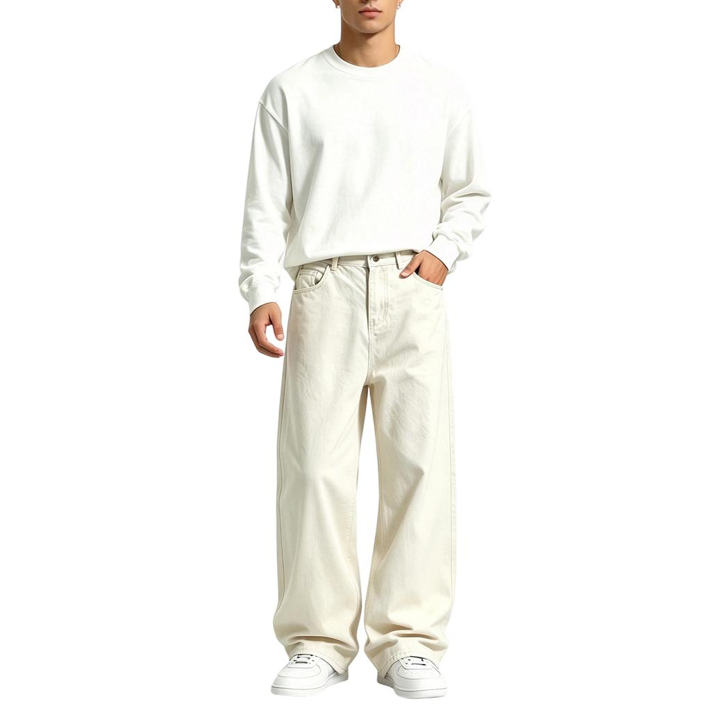 Men's Vintage Straight Leg Casual Pants Loose Fit for Fall Winter