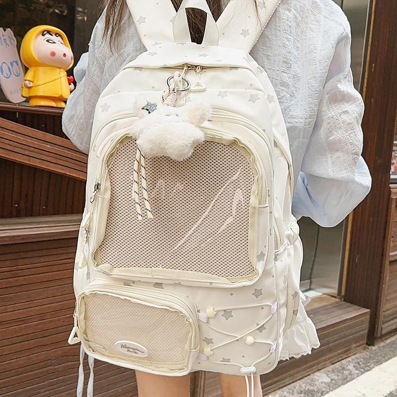 High value, fresh, sweet and cute star backpack, lightweight and simple backpack for junior high school students