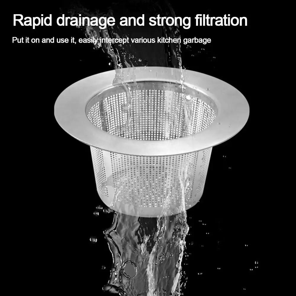 Stainless Steel Sink Strainer Anti-blocking Round Shape Floor Waste Filter Net Hair Catcher Waste Catcher