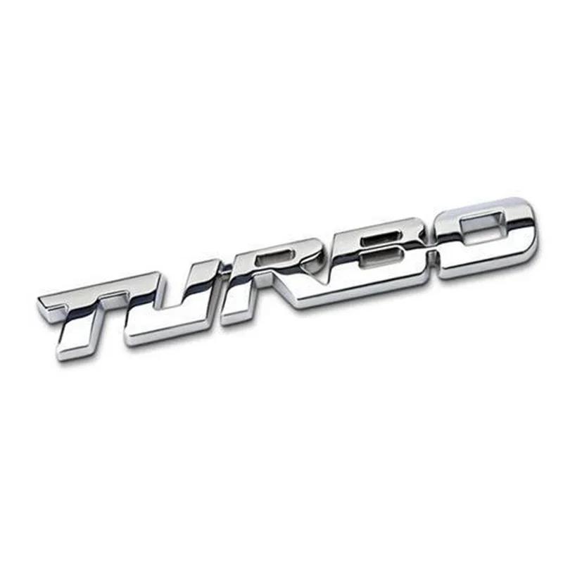 Turbo car alloy sticker 3D Metal Letter Pattern Car Emblem Car Motorcycle Decal Decor Car Body Rear Tailgate 3D Car Stickers
