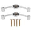 2PCS Door Handle Zinc Alloy Modern Wardrobe Cabinet Drawer Pull Handle for Home FurnitureBlack