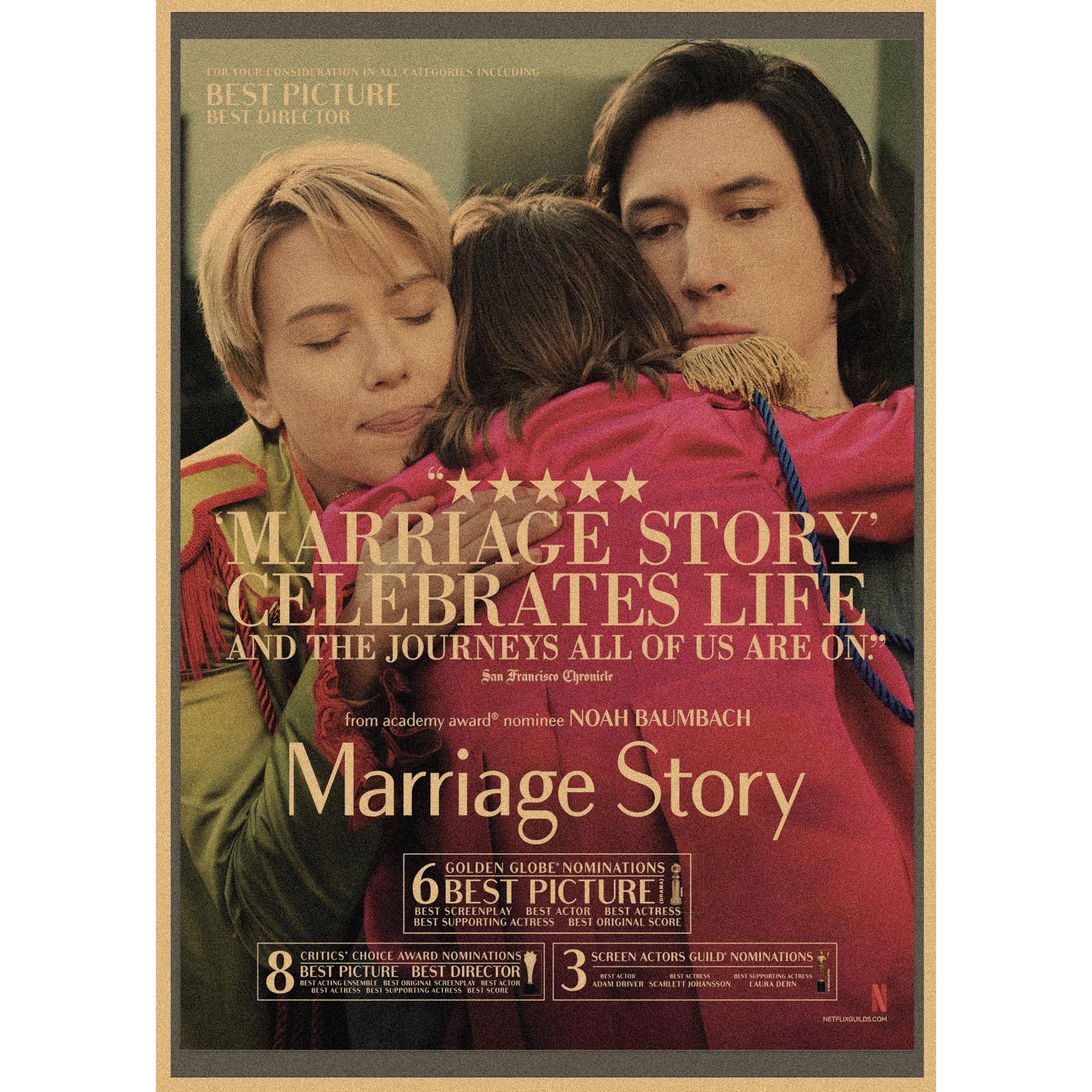 

Retro Kraft Paper Wall Mural: Scarlett Johansson in Marriage Story 42X29.7cm