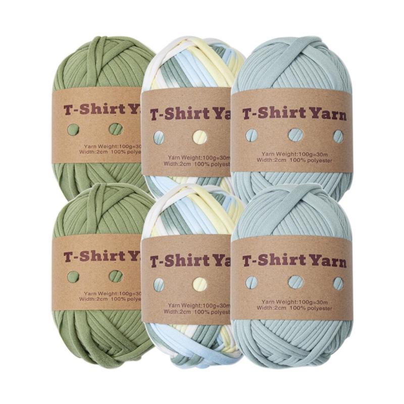 

Fabric Masterpieces with Our T-Shirt Yarn Bundle - A Complete Set of 6 Handpicked Colors for DIY Knitting and Crocheting Projects