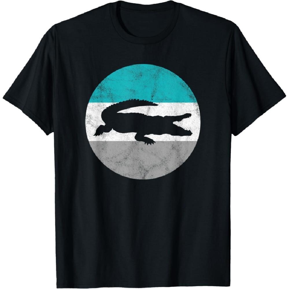 Ретро футболка с крокодилом в подарок мужчинам, женщинам, мальчикам и девочкам S