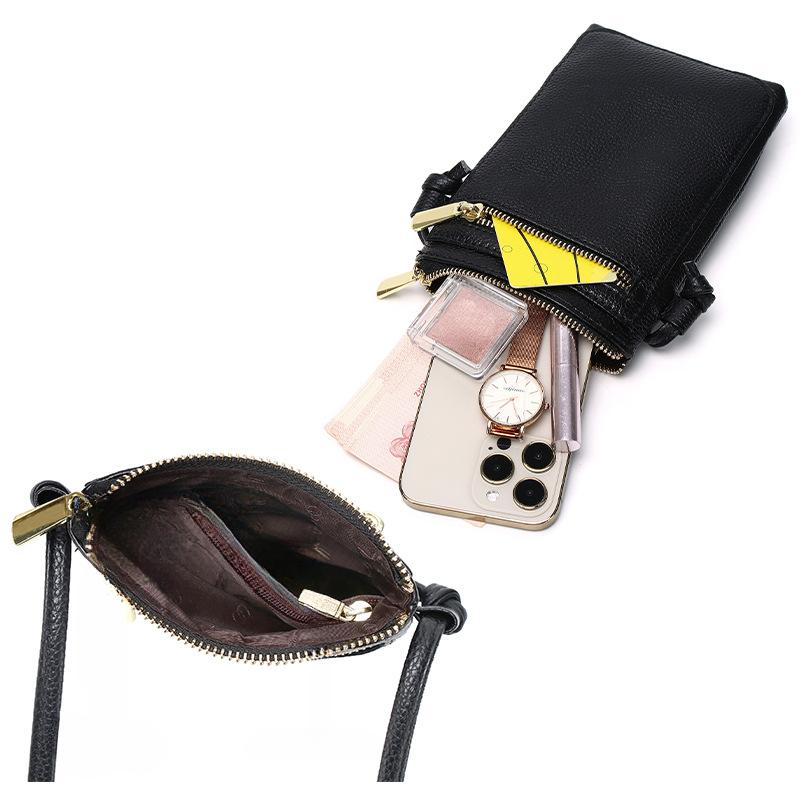 Frühling und Sommer Erste-Schicht Rindsleder Vertikale Weiche Leder Schulter Crossbody Mini Mittleren Alters Mutter Handy Tasche