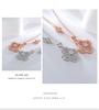925 Sterling Silver Four-Leaf Clover Necklace with 18K Rose Gold Hollow Pendant - Lucky Clover Clavicle Chain for Women
