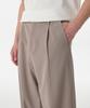 MUSINSA STANDARD One-Pleat Loose Tapered Hidden Banding Slacks [Grayish Beige]